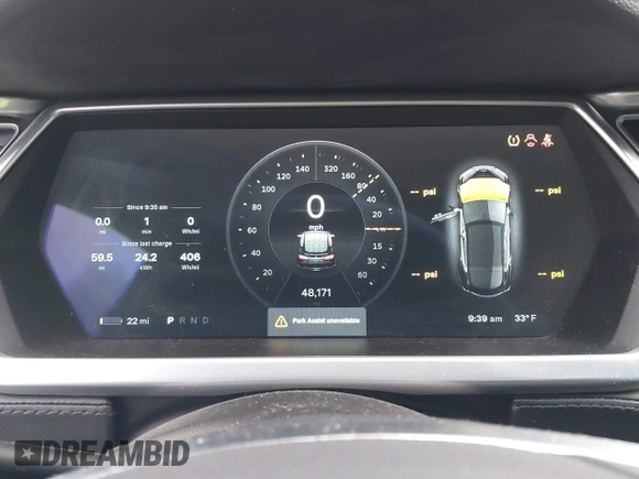 2014 Tesla Model S 60 with VIN 5YJSA1H1XEFP36008, listed as a IAAI auction lot 41287240 with 48,171 mi miles and . Bid and sale history available at DreamBid. Image 7.