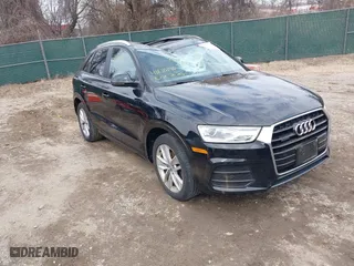 2017 Audi Q3 Premium with VIN WA1ECCFS5HR016753, listed as a IAAI auction lot 41630346 with 77,476 mi miles. Bid and sale history available at carsss.com. Image 1.