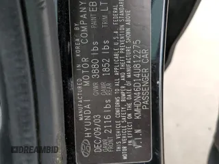 2004 Hyundai Elantra GLS z VIN KMHDN46D14U812275, wystawiony jako Copart lot #54163945 z przebiegiem 209 400 mil mil oraz Szkoda całkowita • Salvage title. Historia ofert i sprzedaży dostępna na DreamBid. Obrazek 12.
