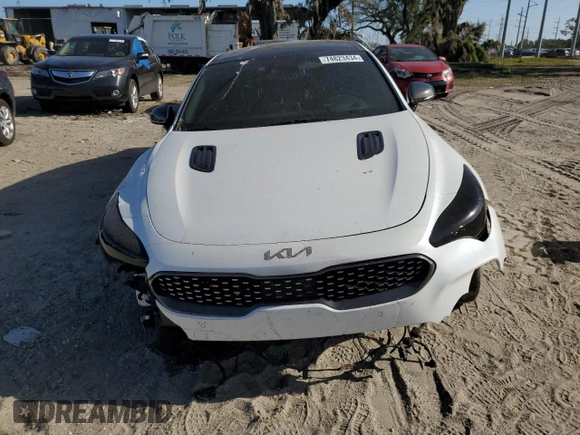 2021 Kia Stinger GT2 with VIN KNAE55LC1M6089121, listed as a Copart auction lot 74823434 with 25,009 mi miles and Salvage Title. Bid and sale history available at carsss.com. Image 5.
