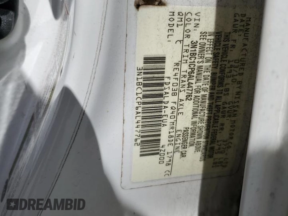 2010 Nissan Versa S z VIN 3N1BC1CP6AL447762, wystawiony jako Copart lot #53617295 z przebiegiem 165 846 mil mil oraz Szkoda całkowita • Salvage title. Historia ofert i sprzedaży dostępna na DreamBid. Obrazek 15.