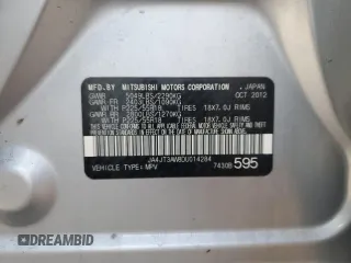 2013 Mitsubishi Outlander SE z VIN JA4JT3AW8DU014284, wystawiony jako Copart lot #85062254 z przebiegiem 167 630 mil mil oraz Czysty tytuł • Clean title. Historia ofert i sprzedaży dostępna na DreamBid. Obrazek 13.