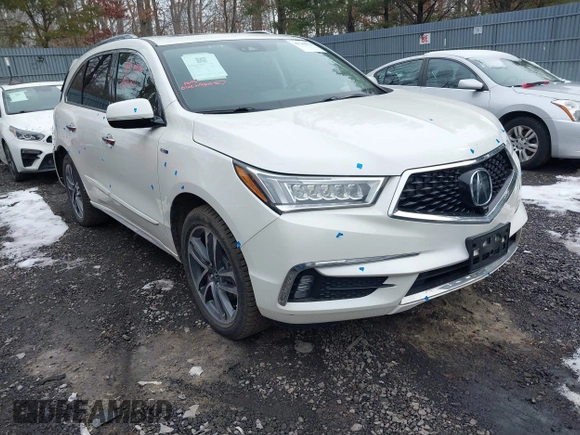 2019 Acura MDX Sport Hybrid w/Advance Pkg with VIN 5J8YD7H77KL000596, listed as a IAAI auction lot 41540974 with 89,378 mi miles. Bid and sale history available at carsss.com. Image 1.