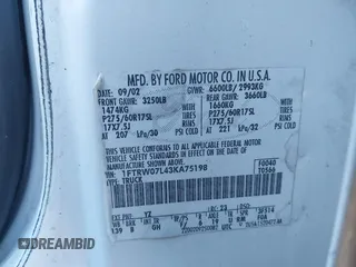 2003 Ford F-150 XLT with VIN 1FTRW07L43KA75198, listed as a IAAI auction lot 40932979 with Not Provided miles. Bid and sale history available at carsss.com. Image 9.