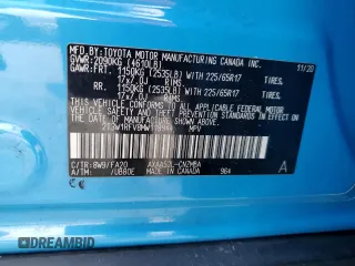 2021 Toyota RAV4 XLE with VIN 2T3W1RFV8MW118944, listed as a Copart auction lot 60824465 with 98,090 mi miles and Salvage title. Bid and sale history available at DreamBid. Image 13.