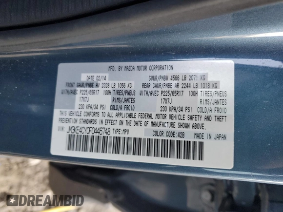 2015 Mazda CX-5 Touring with VIN JM3KE4CY0F0446748, listed as a Copart auction lot 51924585 with 111,402 mi miles and Clean Title. Bid and sale history available at DreamBid. Image 12.