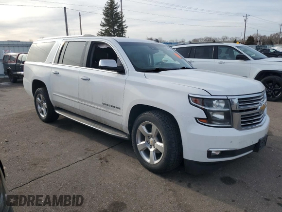 2015 Chevrolet Suburban LTZ with VIN 1GNSKKKC1FR275393, listed as a Copart auction lot 48349675 with 158,542 mi miles and Salvage Title. Bid and sale history available at carsss.com. Image 4.