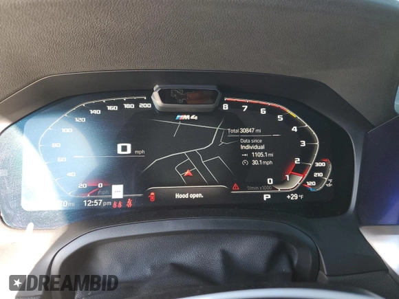 2022 BMW M4 Competition xDrive z VIN WBS43AZ0XNCH97800, wystawiony jako Copart lot #89343565 z przebiegiem 30 847 mil mil oraz Szkoda całkowita • Salvage title. Historia ofert i sprzedaży dostępna na DreamBid. Obrazek 9.