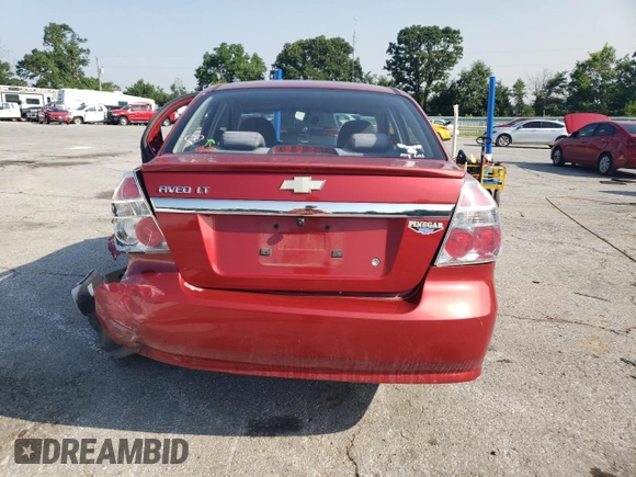 2010 Chevrolet Aveo 1LT with VIN KL1TD5DEXAB118316, listed as a Copart auction lot 58219795 with 63,305 mi miles and Salvage title. Bid and sale history available at DreamBid. Image 6.