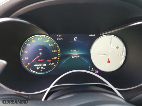 2020 Mercedes-Benz GLC with VIN WDC0J8KB5LF744831, listed as a Copart auction lot 85045494 with 43,739 mi miles and Salvage Title. Bid and sale history available at carsss.com. Image 9.