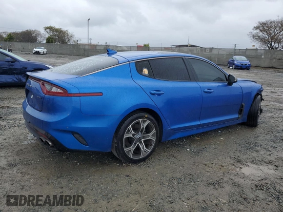 2021 Kia Stinger GT-Line with VIN KNAE15LA8M6098246, listed as a Copart auction lot 49384585 with 62,583 mi miles and Salvage Title. Bid and sale history available at carsss.com. Image 3.