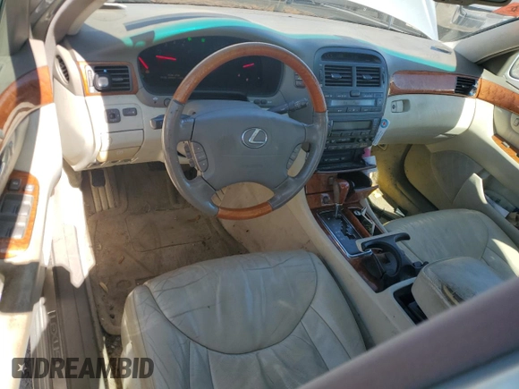 2001 Lexus LS 430 with VIN JTHBN30F110039728, listed as a Copart auction lot 47979435 with 215,935 mi miles and Salvage Title. Bid and sale history available at DreamBid. Image 8.