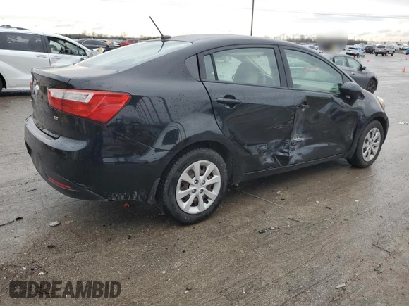2013 Kia Rio LX with VIN KNADM4A30D6293873, listed as a Copart auction lot 43334195 with 65,571 mi miles and Salvage Title. Bid and sale history available at DreamBid. Image 3.