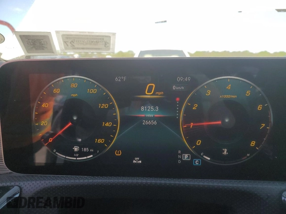 2020 Mercedes-Benz CLA 250 with VIN WDD5J4HB4LN077693, listed as a Copart auction lot 56899695 with 26,656 mi miles and Salvage title. Bid and sale history available at DreamBid. Image 9.