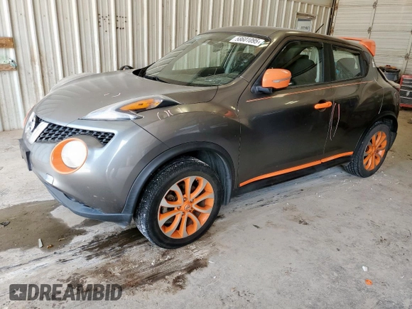 2015 Nissan Juke SV with VIN JN8AF5MV5FT552577, listed as a Copart auction lot 58601095 with 121,896 mi miles and Salvage title. Bid and sale history available at DreamBid. Image 1.