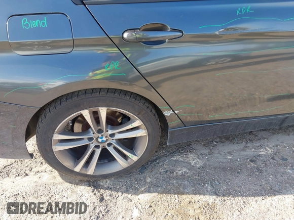 2014 BMW 3 Series 328i with VIN WBA3C1C52EK116956, listed as a IAAI auction lot 41907691 with 125,856 mi miles. Bid and sale history available at carsss.com. Image 6.