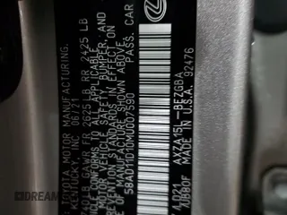 2021 Lexus ES 250 z VIN 58AD11D10MU007590, wystawiony jako Copart lot #82584724 z przebiegiem 5 470 mil mil oraz Szkoda całkowita • Salvage title. Historia ofert i sprzedaży dostępna na DreamBid. Obrazek 14.
