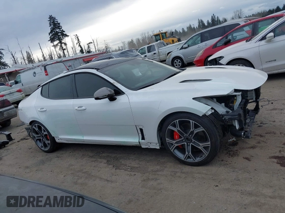 2021 Kia Stinger GT2 with VIN KNAE55LC5M6097982, listed as a IAAI auction lot 41568157 with 57,836 mi miles. Bid and sale history available at carsss.com. Image 14.