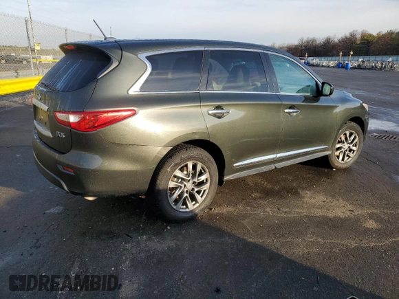 2013 Infiniti JX35 with VIN 5N1AL0MM9DC304341, listed as a Copart auction lot 43156525 with 32,577 mi miles and Salvage Title. Bid and sale history available at carsss.com. Image 3.