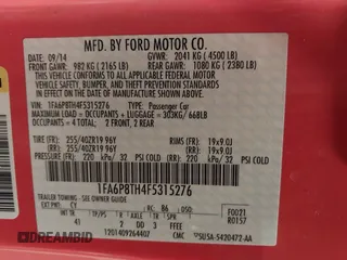 2015 Ford Mustang EcoBoost with VIN 1FA6P8TH4F5315276, listed as a IAAI auction lot 42279550 with 76,087 mi miles and . Bid and sale history available at DreamBid. Image 9.
