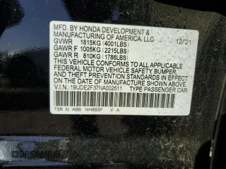 2022 Acura ILX with VIN 19UDE2F37NA002511, listed as a Copart auction lot 46750025 with 15,900 mi miles and Salvage Title. Bid and sale history available at DreamBid. Image 14.