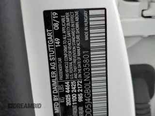2020 Mercedes-Benz CLA 250 with VIN WDD5J4GB0LN035801, listed as a Copart auction lot 44207555 with 78,857 mi miles and Salvage Title. Bid and sale history available at DreamBid. Image 12.