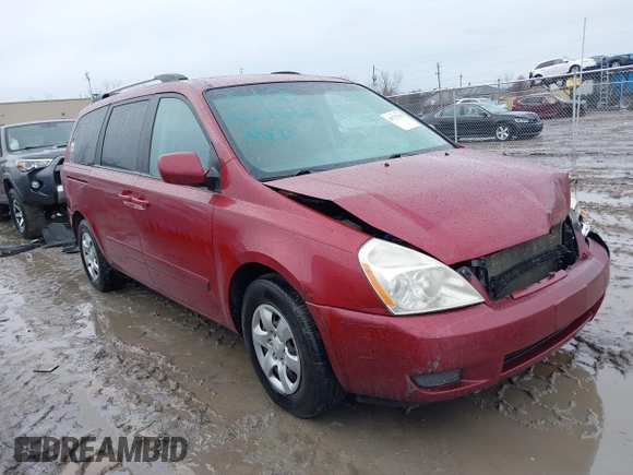 2009 Kia Sedona LX with VIN KNDMB233196282656, listed as a IAAI auction lot 41737300 with 95,971 mi miles. Bid and sale history available at carsss.com. Image 1.