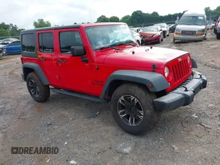 2016 Jeep Wrangler Unlimited Sport with VIN 1C4BJWDG4GL137175, listed as a IAAI auction lot 42388587 with 160,337 mi miles and . Bid and sale history available at DreamBid. Image 1.