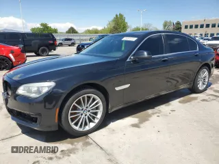2013 BMW 7 Series 750Li xDrive with VIN WBAYF8C58DDE59279, listed as a Copart auction lot 55691615 with 137,016 mi miles and Salvage title. Bid and sale history available at DreamBid. Image 1.