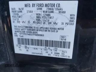 2007 Ford F-150 XLT с VIN 1FTPX14537FB56983, выставлен на аукционе IAAI как лот 41556991 с пробегом 199 368 миль миль и . История ставок и продаж доступна на DreamBid. Изображение 9.