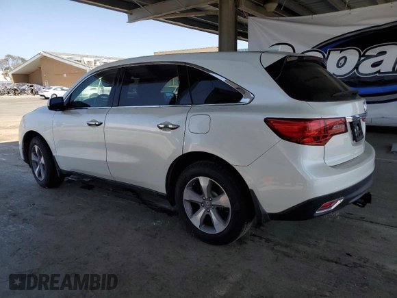 2016 Acura MDX with VIN 5FRYD4H21GB017596, listed as a Copart auction lot 60732925 with Not provided miles and Salvage title. Bid and sale history available at DreamBid. Image 2.