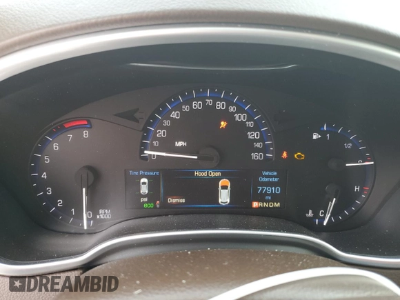 2016 Cadillac SRX Premium Collection with VIN 3GYFNDE37GS550329, listed as a Copart auction lot 80622514 with 77,910 mi miles and Salvage title. Bid and sale history available at DreamBid. Image 9.