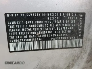 2013 Volkswagen Jetta SE z VIN 3VWDX7AJ3DM450464, wystawiony jako Copart lot #55464505 z przebiegiem 201 001 mil mil oraz Nie do naprawy • Non repairable. Historia ofert i sprzedaży dostępna na DreamBid. Obrazek 13.