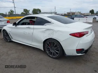 2017 Infiniti Q60 Red Sport 400 with VIN JN1FV7EKXHM611062, listed as a IAAI auction lot 40374401 with 69,460 mi miles and . Bid and sale history available at carsss.com. Image 3.