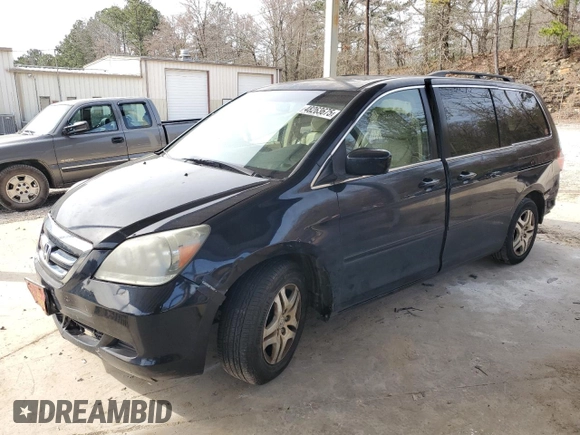 2007 Honda Odyssey EX-L with VIN 5FNRL38727B129550, listed as a Copart auction lot 48263675 with 190,418 mi miles and Salvage Title. Bid and sale history available at DreamBid. Image 1.
