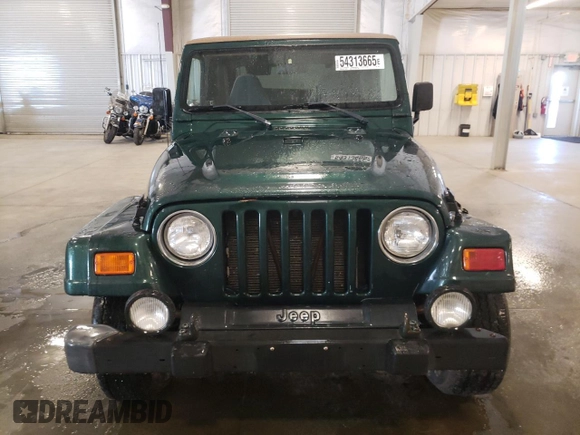 2000 Jeep Wrangler Sahara with VIN 1J4FA59S2YP778631, listed as a Copart auction lot 54313665 with 160,683 mi miles and Salvage Title. Bid and sale history available at carsss.com. Image 5.