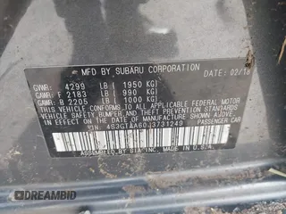 2018 Subaru Impreza with VIN 4S3GTAA60J3731249, listed as a IAAI auction lot 42294911 with 73,342 mi miles and . Bid and sale history available at DreamBid. Image 9.
