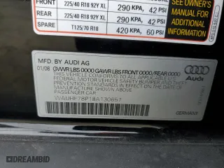 2008 Audi A3 with VIN WAUHF78P18A130657, listed as a Copart auction lot 45312365 with 117,692 mi miles and Salvage Title. Bid and sale history available at carsss.com. Image 14.