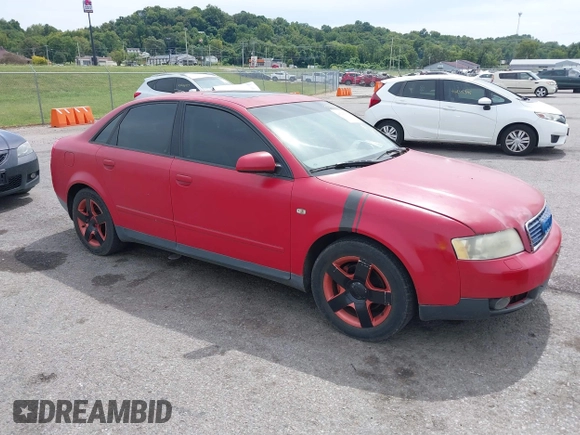 2002 Audi A4 1.8T with VIN WAULC68EX2A313915, listed as a IAAI auction lot 40235630 with 139,422 mi miles. Bid and sale history available at carsss.com. Image 1.