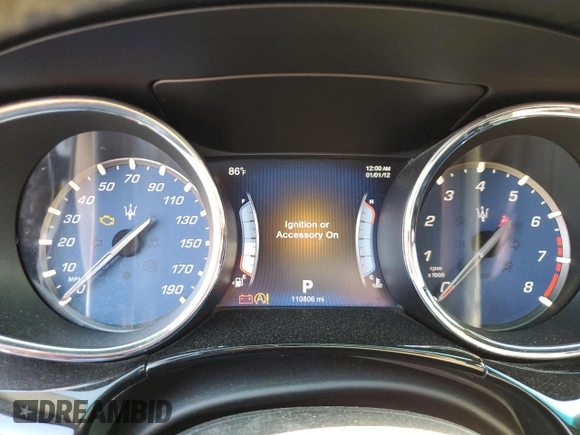 2016 Maserati Quattroporte S with VIN ZAM56RPA2G1191797, listed as a Copart auction lot 57867443 with 110,806 mi miles. Bid and sale history available at carsss.com. Image 9.