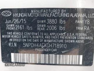 2016 Hyundai Elantra SE with VIN 5NPDH4AEXGH718910, listed as a IAAI auction lot 42336178 with 176,588 mi miles and . Bid and sale history available at DreamBid. Image 9.