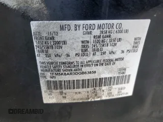 2013 Ford Utility Police Interceptor with VIN 1FM5K8AR3DGB63858, listed as a Copart auction lot 42256695 with 162,636 mi miles and Salvage Title. Bid and sale history available at carsss.com. Image 14.