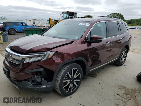 2021 Honda Pilot Touring 8-Passenger with VIN 5FNYF6H94MB062080, listed as a Copart auction lot 57227955 with 114,256 mi miles and Non repairable. Bid and sale history available at DreamBid. Image 1.