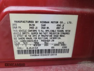 2004 Nissan Maxima SL with VIN 1N4BA41E04C912919, listed as a Copart auction lot 71265724 with 99,376 mi miles and Salvage Title. Bid and sale history available at DreamBid. Image 14.