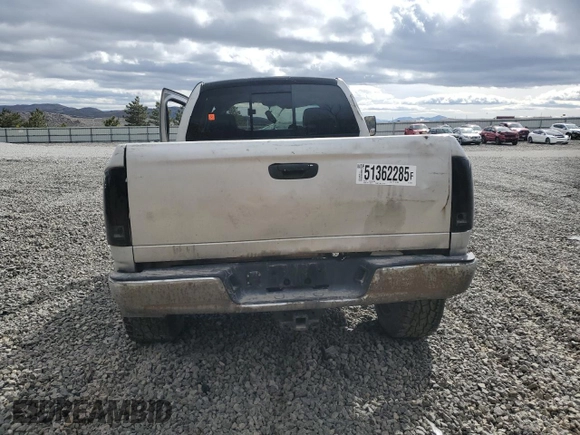 2004 Dodge 2500 SLT with VIN 3D7KU28C54G239235, listed as a Copart auction lot 51362285 with Not Provided miles and Salvage Title. Bid and sale history available at DreamBid. Image 6.