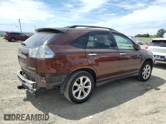 2008 Lexus RX 350 with VIN JTJGK31U480014472, listed as a Copart auction lot 52739835 with 185,551 mi miles and Salvage Title. Bid and sale history available at DreamBid. Image 3.