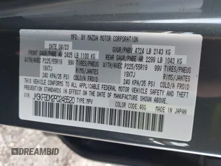 2023 Mazda CX-5 2.5 S Premium Package with VIN JM3KFBDM2P0246520, listed as a IAAI auction lot 41100226 with 9,537 mi miles. Bid and sale history available at carsss.com. Image 9.