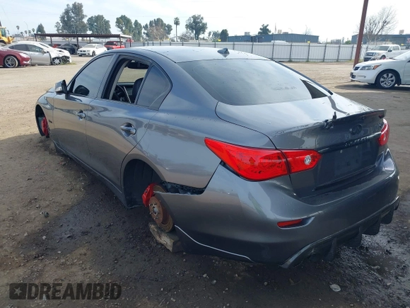 2017 Infiniti Q50 Red Sport 400 with VIN JN1FV7AP2HM850025, listed as a IAAI auction lot 41687964 with 70,334 mi miles. Bid and sale history available at carsss.com. Image 3.