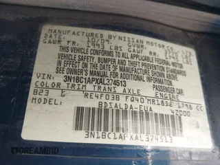 2010 Nissan Versa 1.8 S with VIN 3N1BC1APXAL374513, listed as a IAAI auction lot 42050825 with 262,600 mi miles. Bid and sale history available at carsss.com. Image 9.
