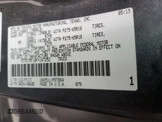 2015 Toyota Tundra SR5 z VIN 5TFEY5F10FX187252, wystawiony jako Copart lot #50932725 z przebiegiem 58 323 mil mil oraz Szkoda całkowita • Salvage title. Historia ofert i sprzedaży dostępna na DreamBid. Obrazek 14.